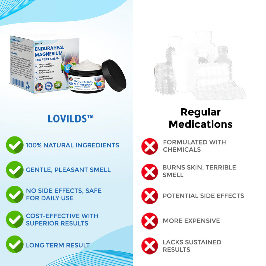 LOVILDS™ EnduraHeal Magnesium Pain Relief Cream (Treats Arthritis, Neuropathy, Rheumatism, Sports Injuries & More)