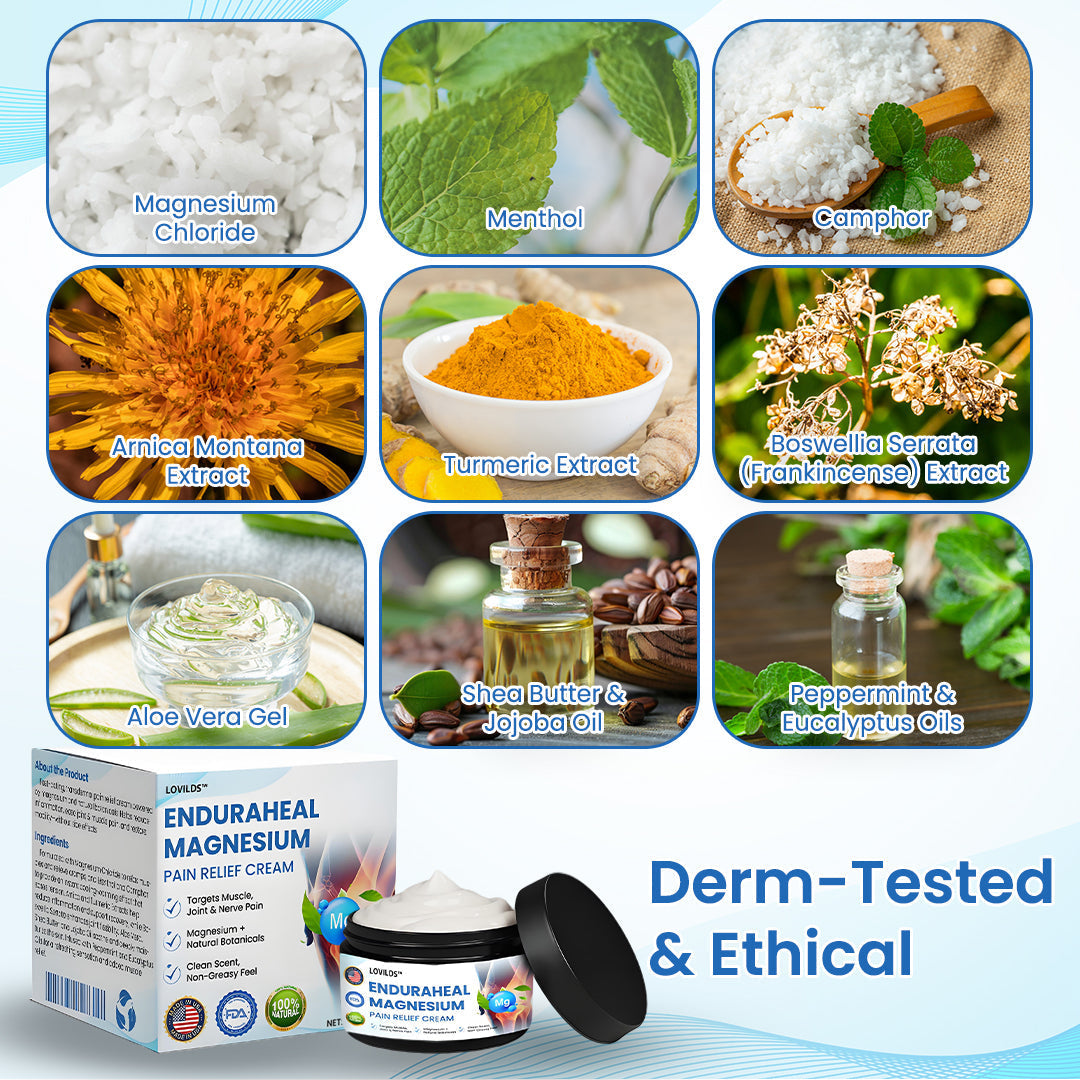LOVILDS™ EnduraHeal Magnesium Pain Relief Cream (Treats Arthritis, Neuropathy, Rheumatism, Sports Injuries & More)