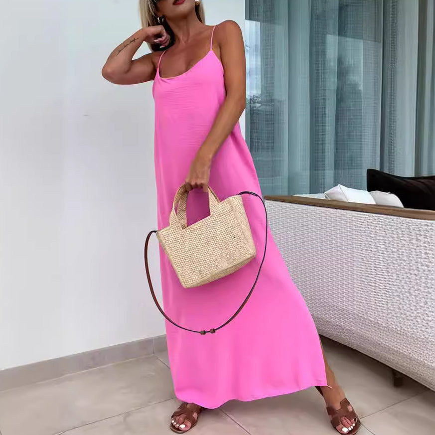 Robe Longue à Bretelles – Style Vacances Élégant